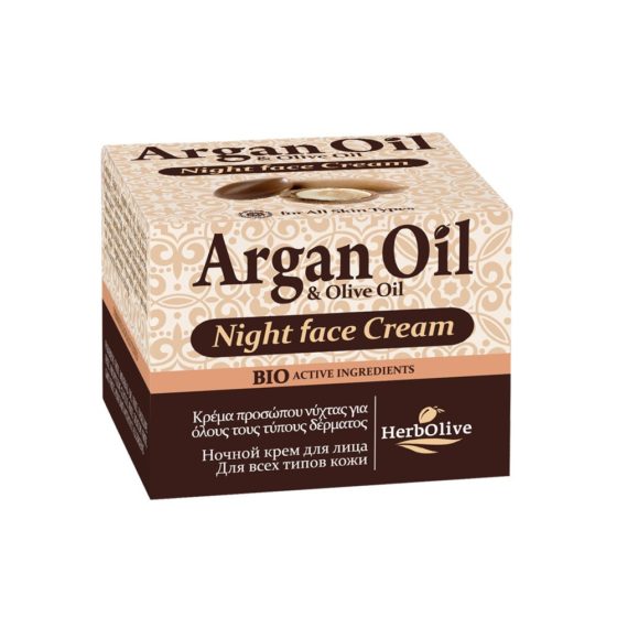 Argan Oil Κρέμα Προσώπου Νυκτός Για 'Ολους Τους Τύπους