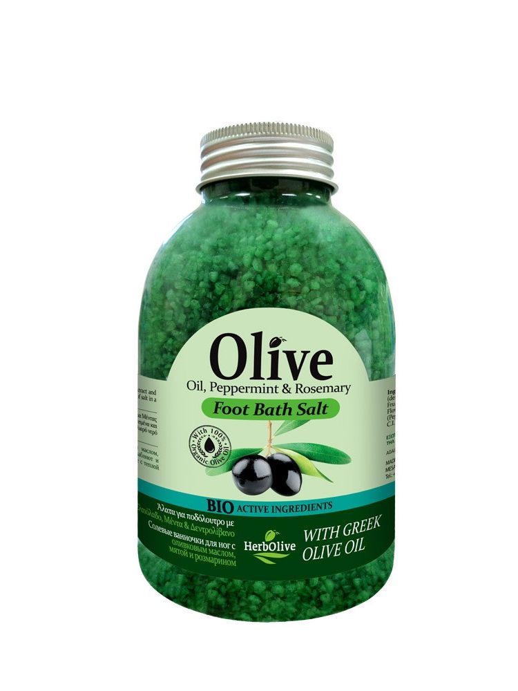 Herbolive Salt For Foot Bath With Olive Oil,Mint & Rosemary