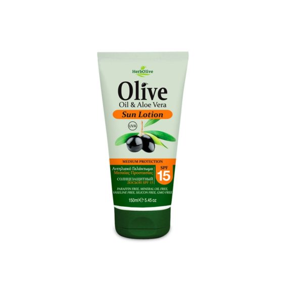 Herbolive Αντηλιακή Λοσιόν SPF 15 Με Αλόη